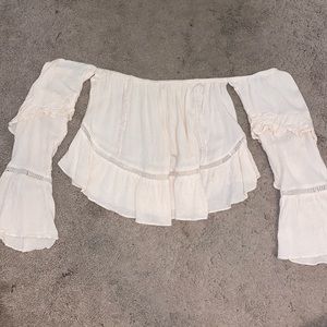 Cream off the shoulder top